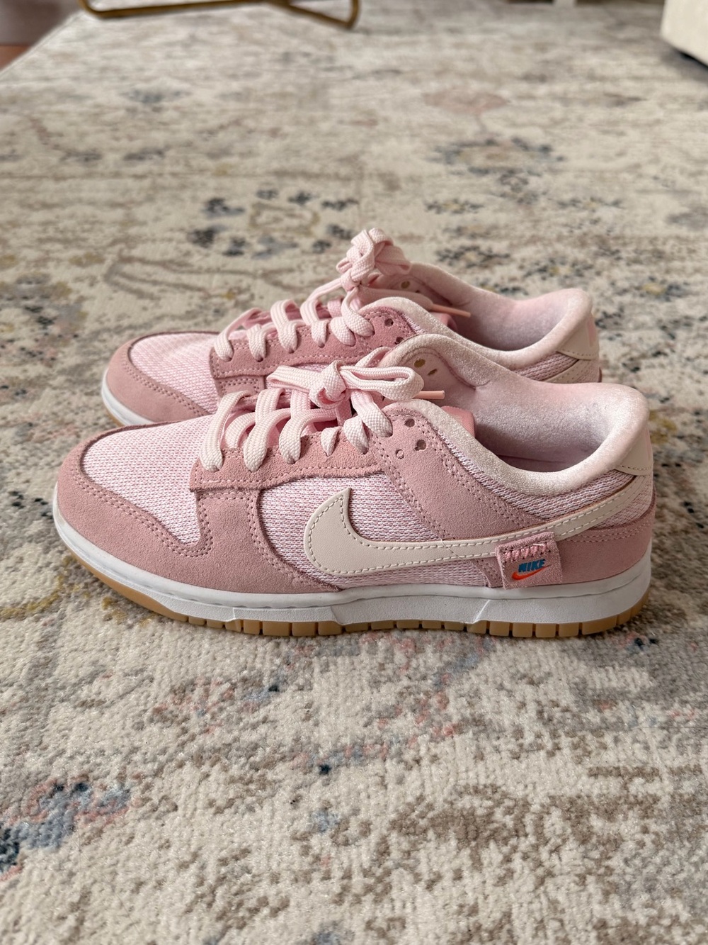 Nike Pink Low-Profile Suede & Mesh Sneakers